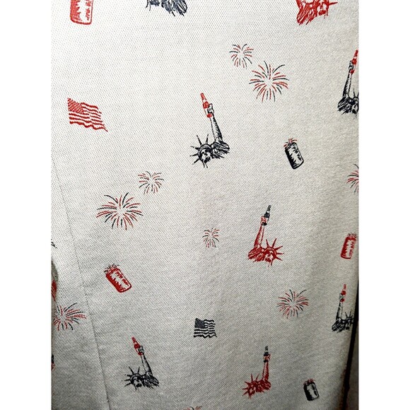 Travis Mathew Mens XL Active Polo Golf Shirt Statue of Liberty Fireworks Gray - Picture 4 of 6